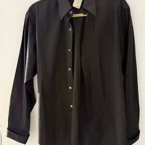 Neiman Marcus Black Button Down Shirt